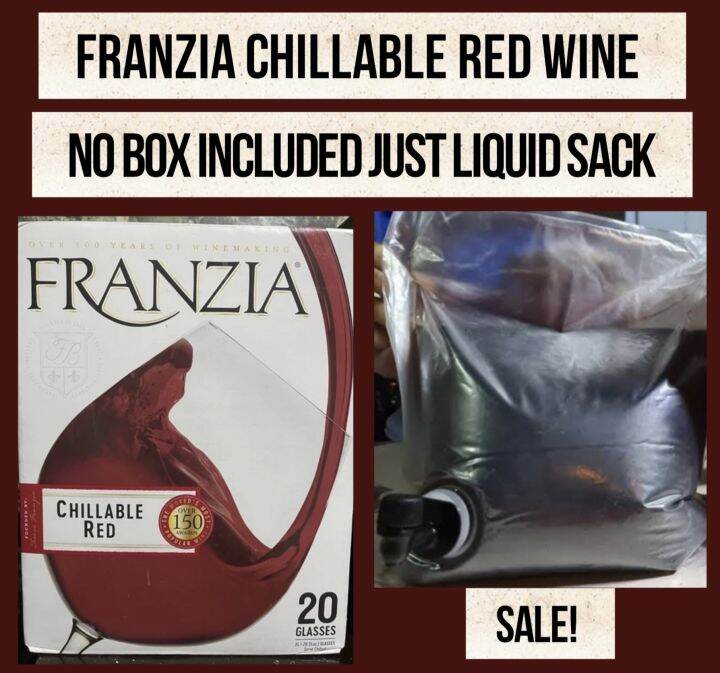 Franzia Chillable Red Wine 3 Liters (No Box Just Liquid Sack) Original ...