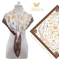 ผ้าพันคอ รุ่น Jewel Scarf เนื้อผ้า Silk Satin Premium Color : White