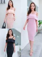 Sista Box Gelato Dress เดรสทรงดินสอเข้ารูป ผ้ายืดร่อง คอตตอน