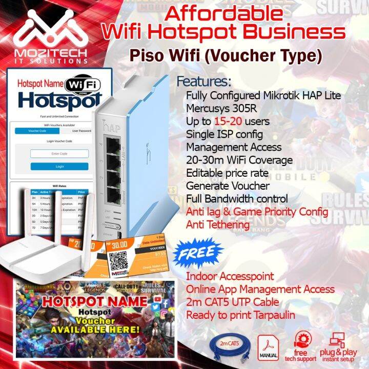 Piso Wifi Voucher Type Mikrotik Haplite Mercusys Access Point