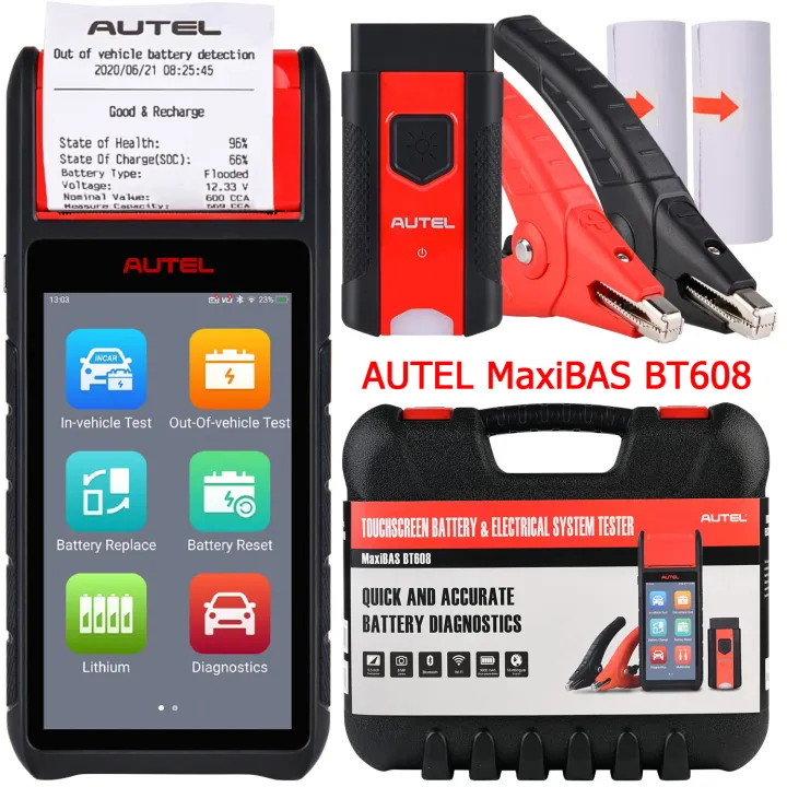 Autel MaxiBAS BT608 Car Battery Tester,OBD2 Scanner Full System,Built ...