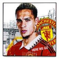 Antony แอนโทนี่ Manchester United แมนยู ปีศาจแดง รูปภาพ​ติด​ผนัง​ pop art พร้อมกรอบและที่แขวน ฟุตบอล​ แต่งบ้าน กรอบรูป​​ รูปภาพ