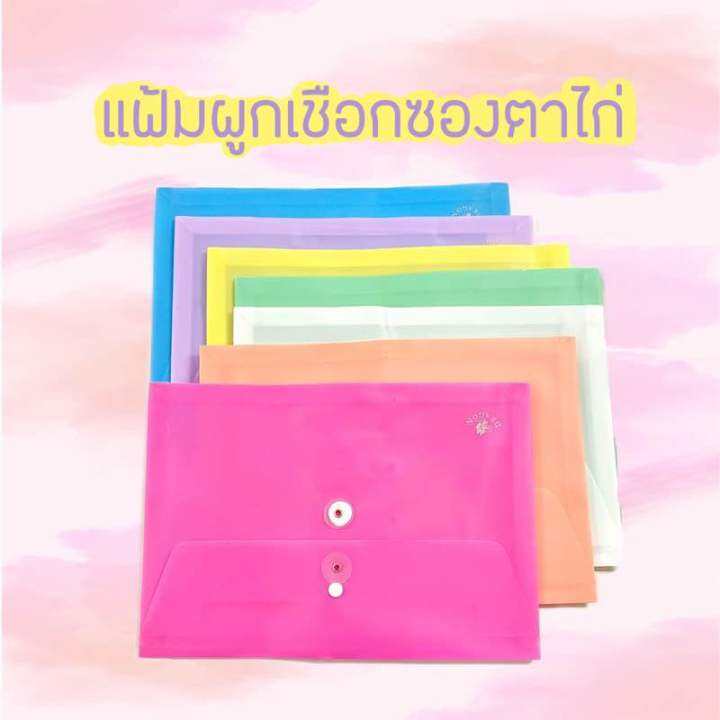 แฟ้มa4-ผูกเชือก-ซองตาไก่-สีพาสเทล-พร้อมส่ง