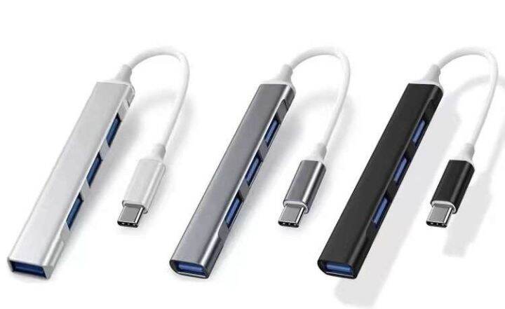 Type C To 4 Usb Hub Expander Ultra Thin Mini Portable 4 Ports 3 0 Power