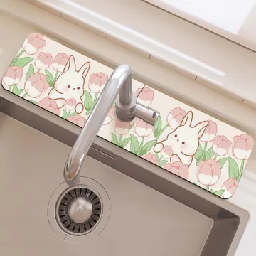 Sink Faucet Counter Top Water Absorbent Pad, Non-slip Waterproof