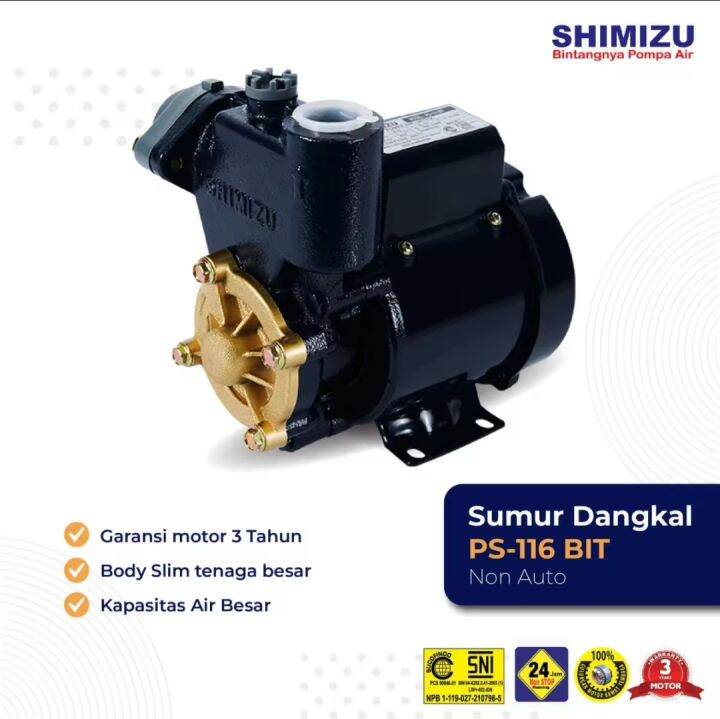 Pompa Air Listrik Sumur Bor Dangkal Penyedot Air Pdam Pam Non Otomatis Shimizu Ps Bit