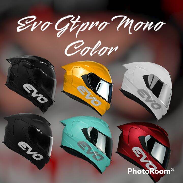 Evo Gtpro Plain Color Full Face Dual Visor Helmet Accessories