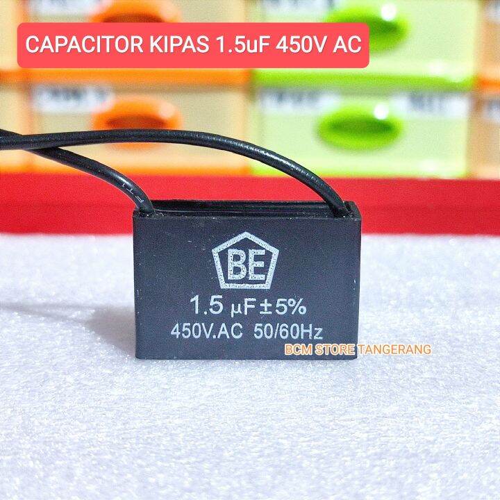 KAPASITOR KOTAK KIPAS ANGIN POMPA AIR 1.5UF 450V 1.5 UF 450 VOLT CBB61