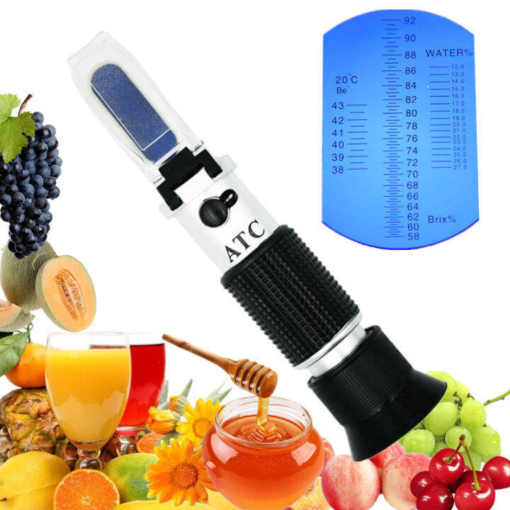 Hand Held Refractograph Sugar 5892 Brix Refractometer Honey Water