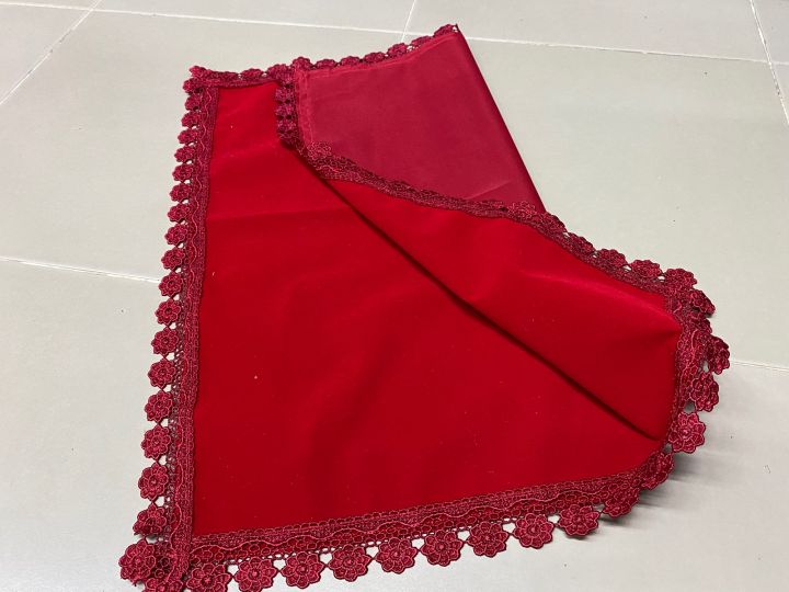 ผ้ารองฐานพระ-ผ้ารองพาน-ผ้าแดงกำมะหยี่-ผ้าแดง-ผ้าแดงรองวัตถุมงคล-ผ้าแดงปูโต๊ะไอ้ไข่-ผ้าแดงรององค์เทพ