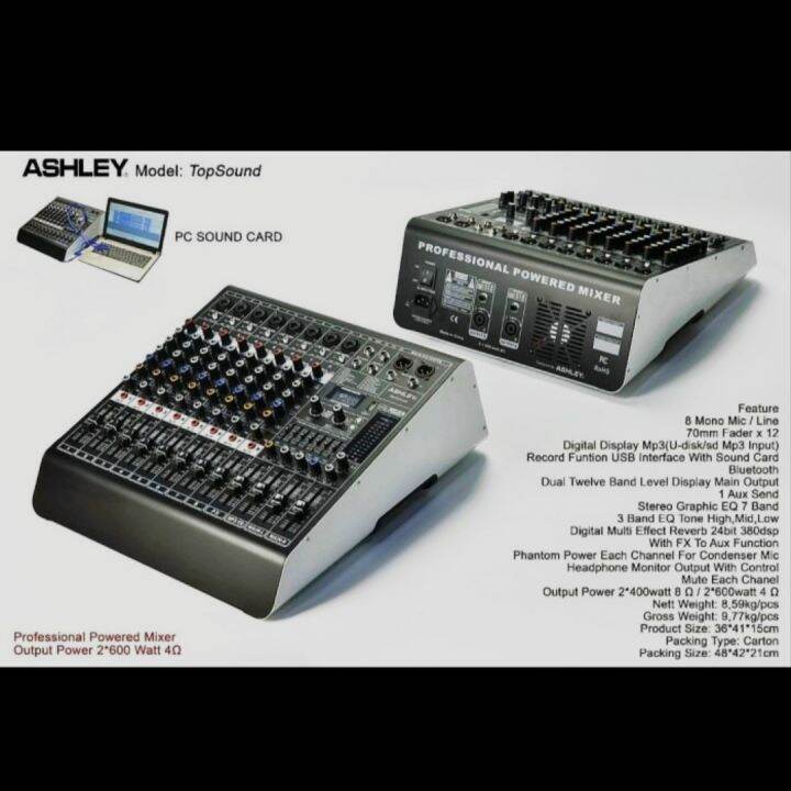 Power Mixer Ashley Top Sound 8 Original Topsound Lazada Indonesia