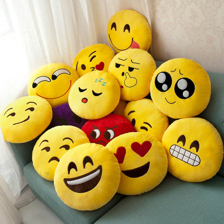 Emoji Face With Serious Face Plush Stuffed Pillow