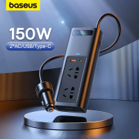 Baseus อินเวอร์เตอร์ In-car Inverter 150W (220V CN/EU) Black