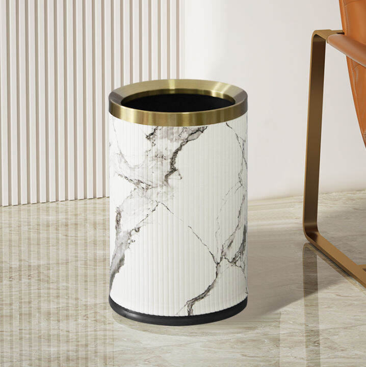 9L/10LInk painted leather trash can without lid，double trash can for
