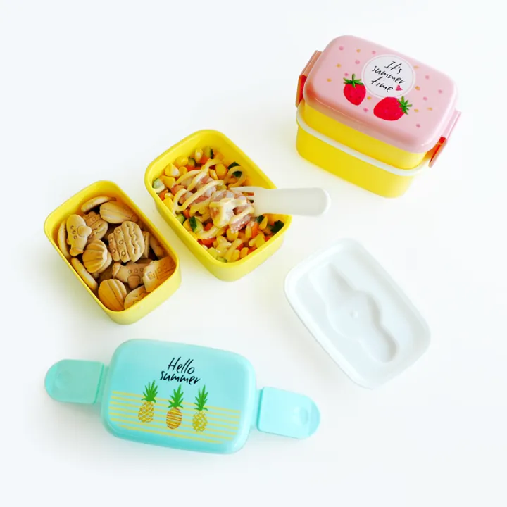 Mini Bento Box Cartoon Cute Student Fruit Box Microwave Oven Plastic ...