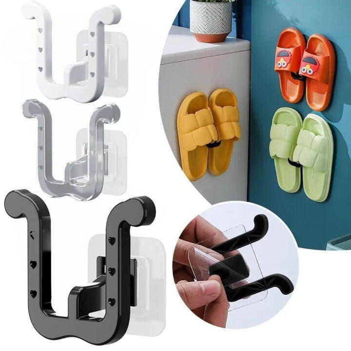 Wall Mounted Slipper Rack Self-adhesive Bathroom Simple Slipper Hook 