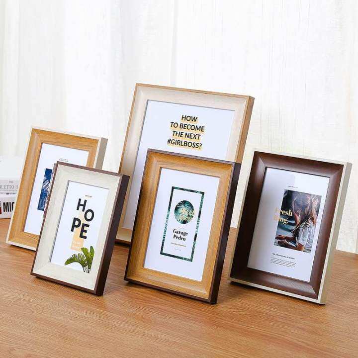 SG Stock Simple Thick Border Wooden Photo Frame Wall Wedding Photo