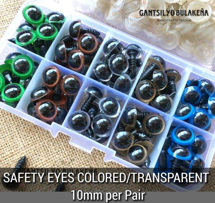Colored Safety Eyes for Amirigumi 10mm / Safety Eyes for Toys Colored