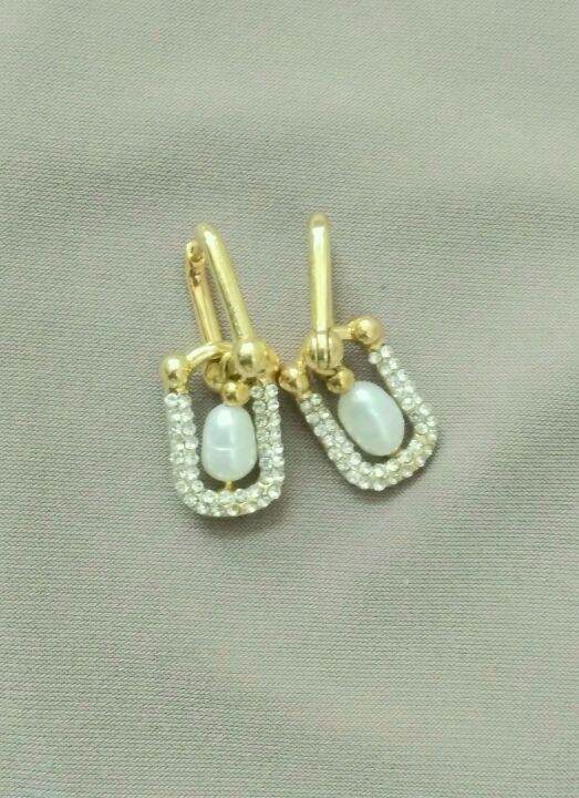 clip style stainless steel pearl earrings Lazada PH