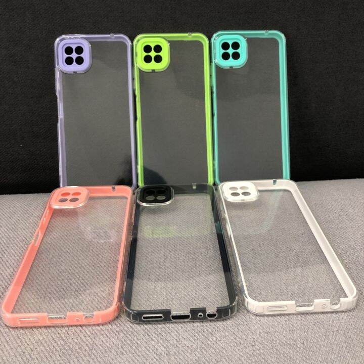 พร้อมส่งจากไทย-เคสประกบสี-samsung-a22-5g-เคสใส-เคสซิลิโคนนุ่ม-เคสกันกระแทก