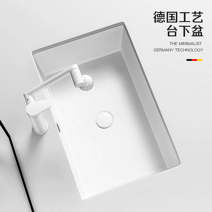 Undercounter Basin Square Wash Basin Ceramic Right Angle Flat Wash