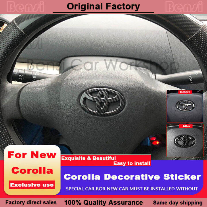【TOYOTA】 Car Sticker Steering Wheel Emblem Logo Badge Decals Car Styling For Toyota Corolla
