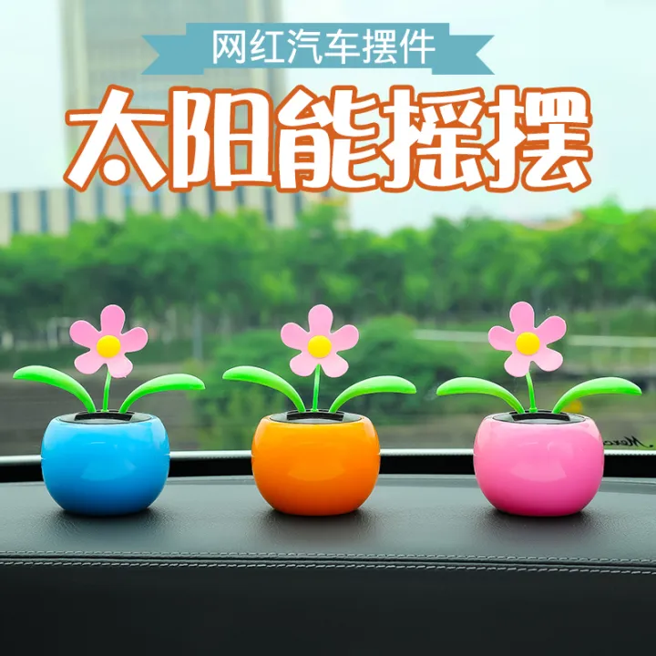Car Interior Decoration New Creative Cute Solar Car Car Center Console