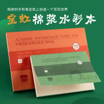 Completed Baohong Academy A6 100% Cotton Watercolor Sketchbook Flip-through