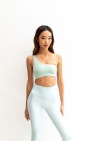 FatcryingClub -  Sage / Magenta Eco friendly One Shoulder bra - Sport bra Sportswear Activewear Athleisure Yoga Pilates Woman ออกกำลังกาย ชุดออกกำลัง สปอร์ตบรา โยคะ พิลาทีส ผู้หญิง