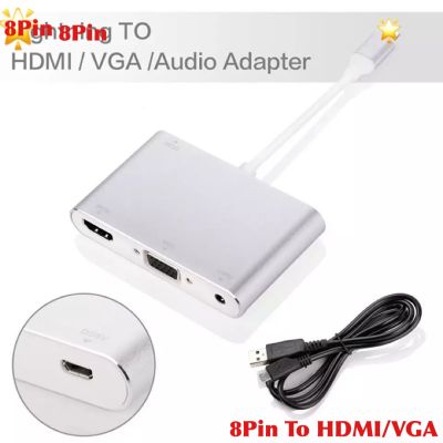Lighting To HDMI + VGA Converter With Audio HD TV AdapterสำหรับsamrtไอPhone