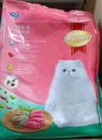 อาหารแมวเม็ด ยี่ห้อ Smart Heart Cat Aldtu สูตรแมวโต รสปลาทูน่าและกุ้ง ขนาด480กรัม (1ถุง)