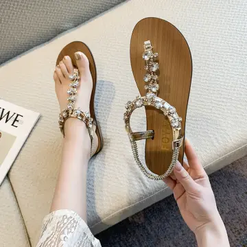 Shop Lady Flat Sandals Roman Design with great discounts and