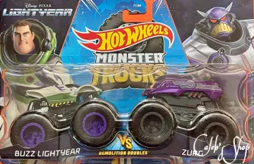 Hot Wheels Monster Trucks Demolition Doubles GUNKSTER vs. RACE ACE 1:64  Scale Vehicle 2-Pack - The Toy Barn