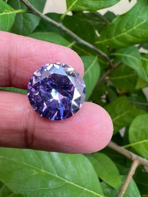 CZ คิวบิกเซอร์โคเนีย เพชรรัสเซีย Cubic Zirconia ทรงกลม สีลาเวนเดอร์ สีม่วง  13 carats  LAVENDOR  American diamond stone  ROUND SHAPE 13.00MM   ( 1 PCS เม็ด )