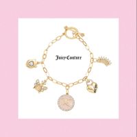 GLOSSGURL.BKK | พร้อมส่ง JUICY COUTURE — BEE PINK MULTI CHARM BRACELET