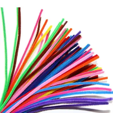 100PC Chenille Stem Solid Color Pipe Cleaners Set for DIY Arts Crafts  Decorations Office&Craft&Stationery Dark Blue 