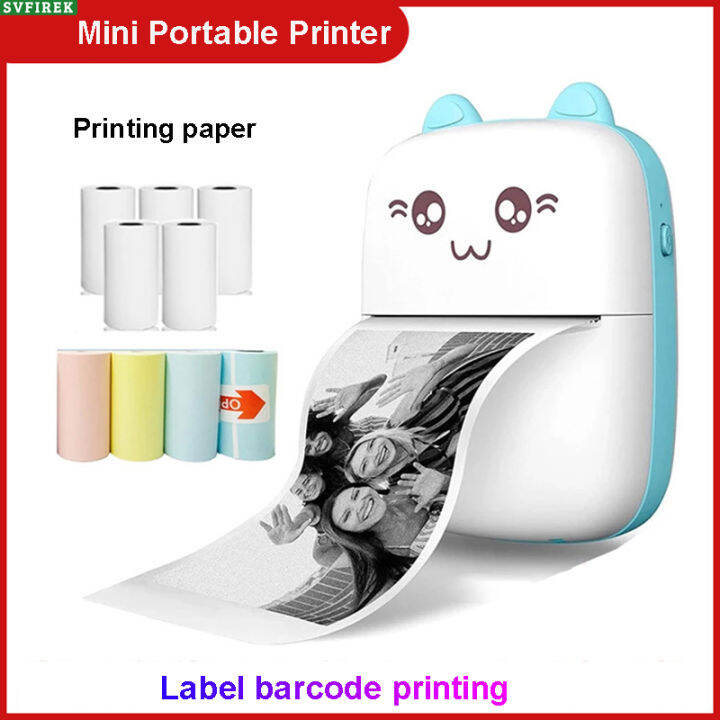 Mini Portable Thermal Printer Wireless Bluetooth Pocket Printer Paper