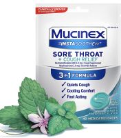 ??พร้อมส่ง?อมแก้เจ็บคอจากUSA?Mucinex InstaSoothe Sore Throat+Cough Relief 40 drops