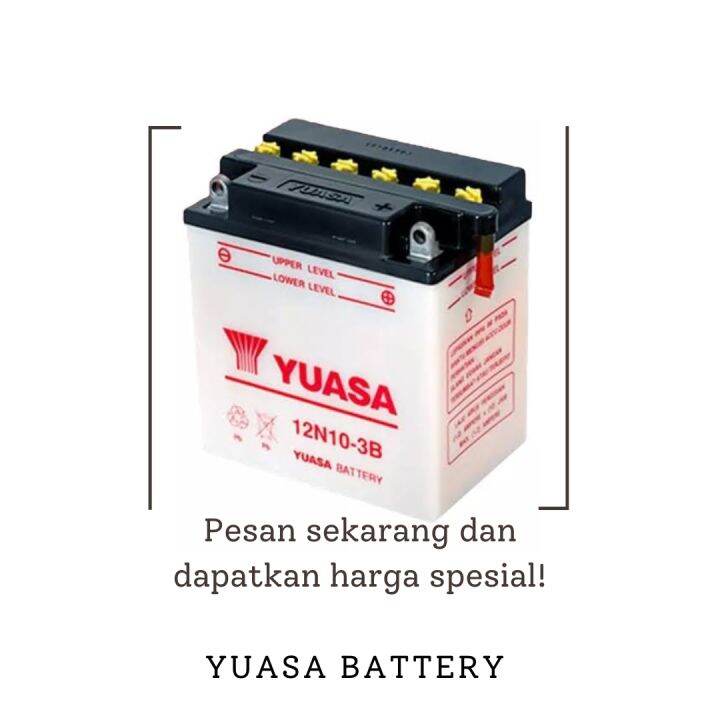 Aki Motor Aki Yuasa Basah Aki Motor Basah Aki 12Volt 10 Ampere 12N10-3B