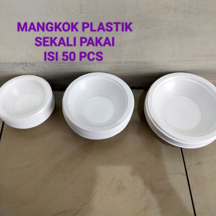 Mangkok Plastik Sekali Pakai Isi 50 Pcs Lazada Indonesia