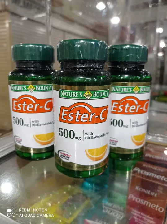 Nature's bounty vitamin Esterc 500mg isi 90 tablet tidak asam di