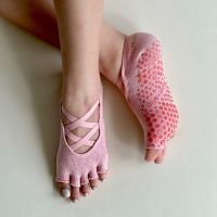 PILABODI BABY PINK Half Toe Pilates Grip Socks - ถุงเท้าพิลาทิส ถุงเท้ากันลื่น แบบเปิดนิ้ว สีชมพู