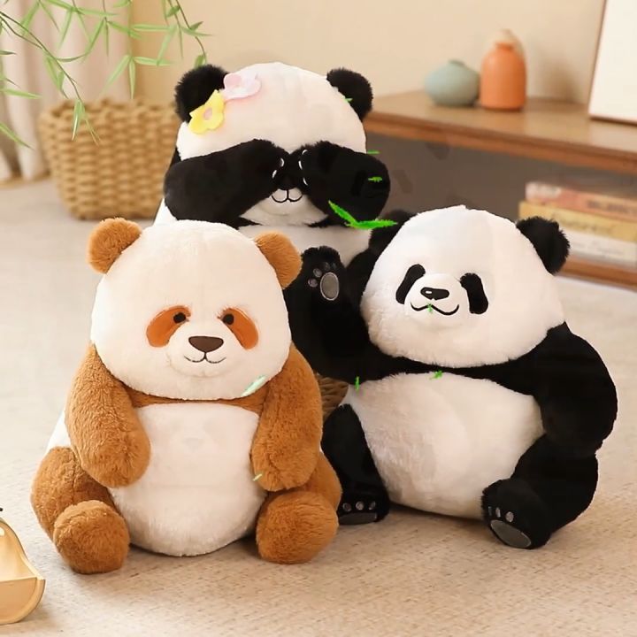 Orange Deer panda toy 30cm meng lan Panda huahua Giant Sitting Panda ...
