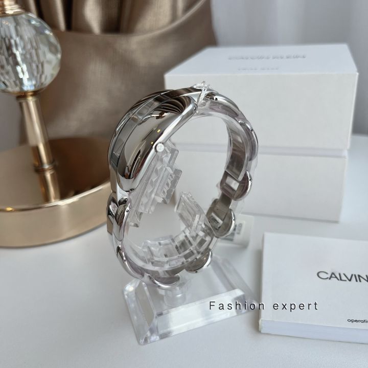 ของแท้100-นาฬิกาข้อมือ-calvin-klein-treasure-womens-quartz-watch-k2e23138