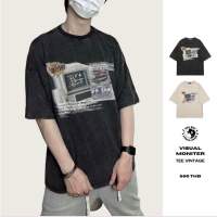 THEBOY- VISUAL MONITER VINTAGE เสื้อยืดโอเวอร์ไซส์วินเทจ