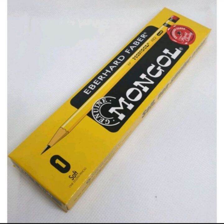 MONGOL PENCIL ORIGINAL 1, 2, 3 GRAPHITE AND LEAD WITH ERASER 12 PCS