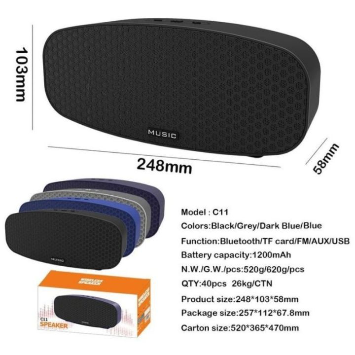 Speaker Bluetooth C11. Portable High Quality dengan Suara yang Jernih