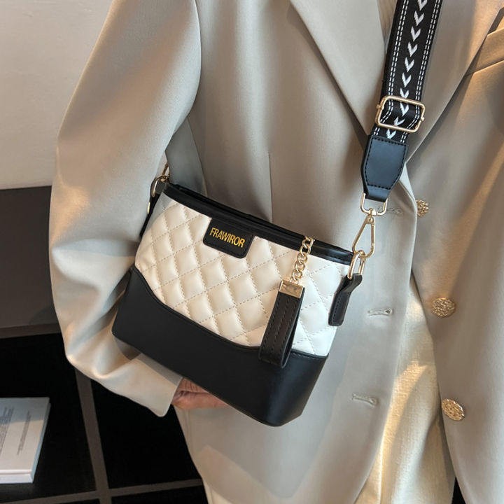 Chanel Style Stray Bag Women's Bag Small Bag 2023 New Trendy High Grade  Texture Versatile Wide-Strap Shoulder Messenger Bag