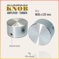 ลูกบิดเครื่องเสียง Amplifier Tunner Knob ขนาดใหญ่ เครื่องขยายเสียง Aluminium ทั้งชิ้น (สินค้ามีตำหนิ) งานญี่ปุ่น 36 x 22 mm. ลูกบิดกีตาร์ ขยายเสียง วิทยุ