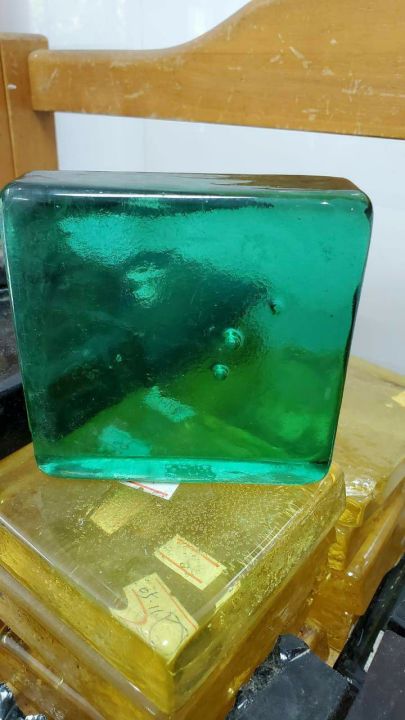 blue green glass สีเขียวฟ้า พลอยก้อนกระจกมอร์ แกไนต์ 1100 (GRAM ) กรัม" Lab created Glass rough"(ความยาว X ความกว้าง 6x4 inch นิ้ว)(ความหนา 1.50 inch นิ้ว)"